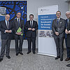 Hubertus Heil, Bundesminister für Arbeit und Soziales, Dr. Thomas Steffen, Staatssekretär im Bundesministerium für Gesundheit, Präsident Frank Plate, Vizepräsidentin Sylvia Bohlen-Schöning, der Bonner Bürgermeister Reinhard Limbach sowie der Vorsitzende des Hauptpersonalrates Michael Schmidt eröffnen die Ausstellung "Vom BVA zum BAS".