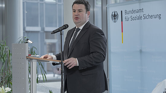 Hubertus Heil, Bundesminister für Arbeit und Soziales, bei seiner Rede