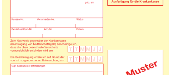 Muster "Zeugnis über den mutmaßlichen Tag der Entbindung"